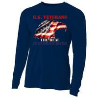 U.S. Veterans The Real Superheroes Eagle American Flag Cooling Performance Long Sleeve Crew