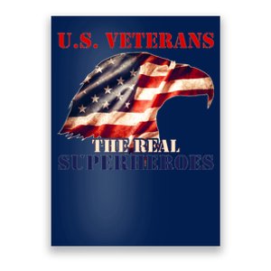 U.S. Veterans The Real Superheroes Eagle American Flag Poster