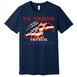 U.S. Veterans The Real Superheroes Eagle American Flag Premium T-Shirt