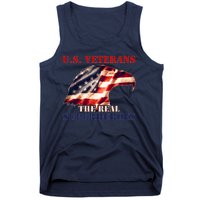 U.S. Veterans The Real Superheroes Eagle American Flag Tank Top