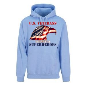 U.S. Veterans The Real Superheroes Eagle American Flag Unisex Surf Hoodie