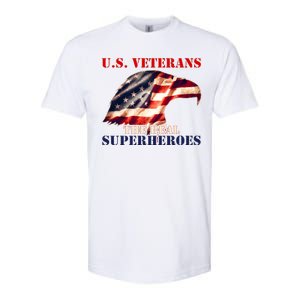 U.S. Veterans The Real Superheroes Eagle American Flag Softstyle CVC T-Shirt