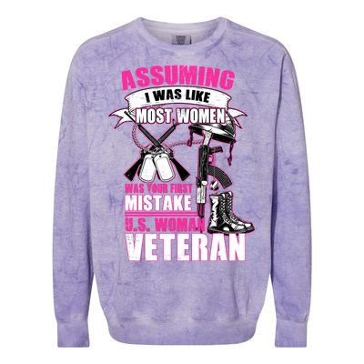 U.S. Woman Veteran Colorblast Crewneck Sweatshirt