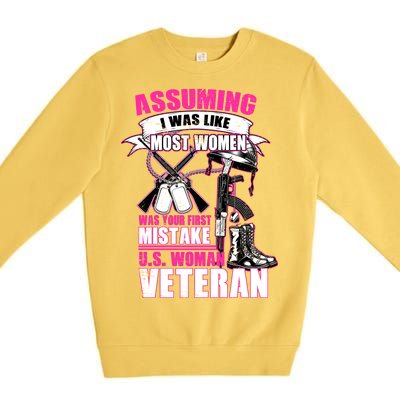 U.S. Woman Veteran Premium Crewneck Sweatshirt