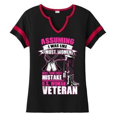 U.S. Woman Veteran Ladies Halftime Notch Neck Tee