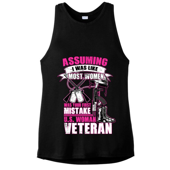 U.S. Woman Veteran Ladies PosiCharge Tri-Blend Wicking Tank
