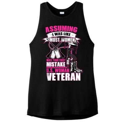 U.S. Woman Veteran Ladies PosiCharge Tri-Blend Wicking Tank