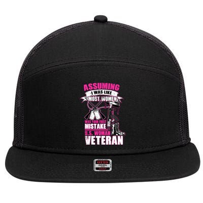 U.S. Woman Veteran 7 Panel Mesh Trucker Snapback Hat