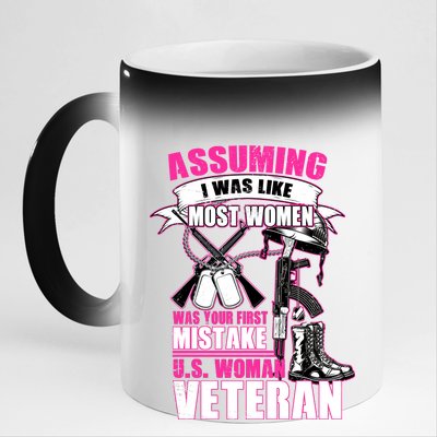 U.S. Woman Veteran 11oz Black Color Changing Mug