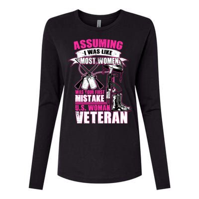 U.S. Woman Veteran Womens Cotton Relaxed Long Sleeve T-Shirt