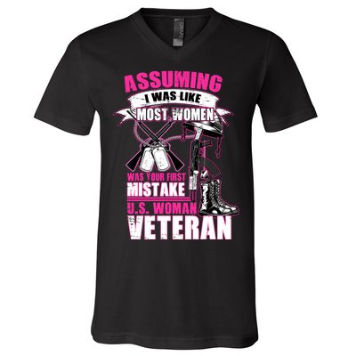 U.S. Woman Veteran V-Neck T-Shirt