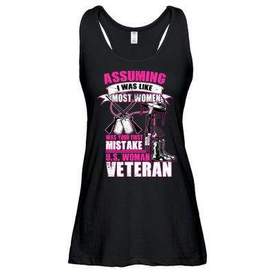 U.S. Woman Veteran Ladies Essential Flowy Tank