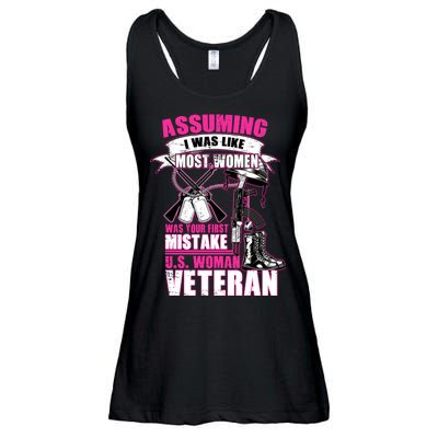 U.S. Woman Veteran Ladies Essential Flowy Tank