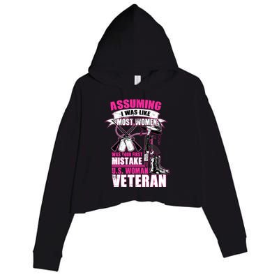 U.S. Woman Veteran Crop Fleece Hoodie