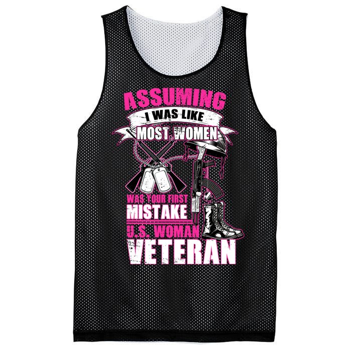 U.S. Woman Veteran Mesh Reversible Basketball Jersey Tank