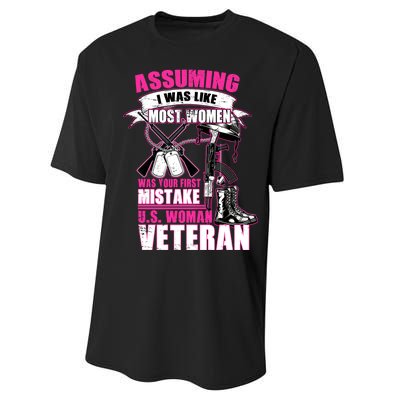 U.S. Woman Veteran Performance Sprint T-Shirt