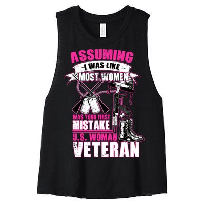 U.S. Woman Veteran Women's Racerback Cropped Tank