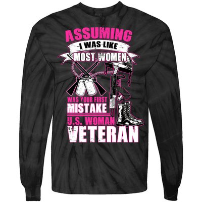 U.S. Woman Veteran Tie-Dye Long Sleeve Shirt