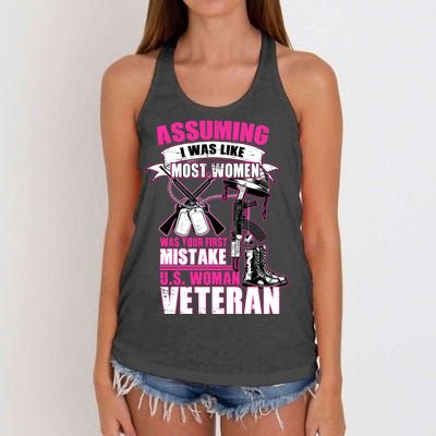 U.S. Woman Veteran Women's Knotted Racerback Tank