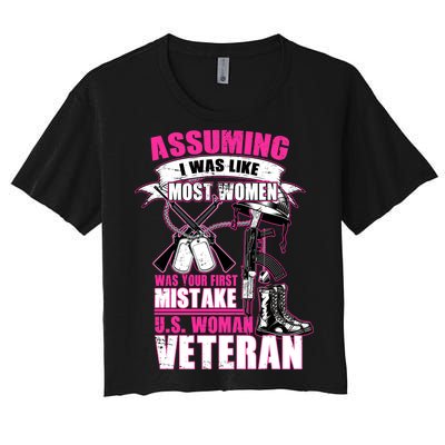 U.S. Woman Veteran Women's Crop Top Tee