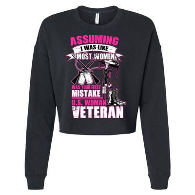 U.S. Woman Veteran Cropped Pullover Crew