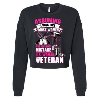 U.S. Woman Veteran Cropped Pullover Crew