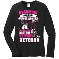 U.S. Woman Veteran Ladies Long Sleeve Shirt