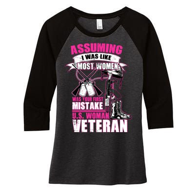 U.S. Woman Veteran Women's Tri-Blend 3/4-Sleeve Raglan Shirt