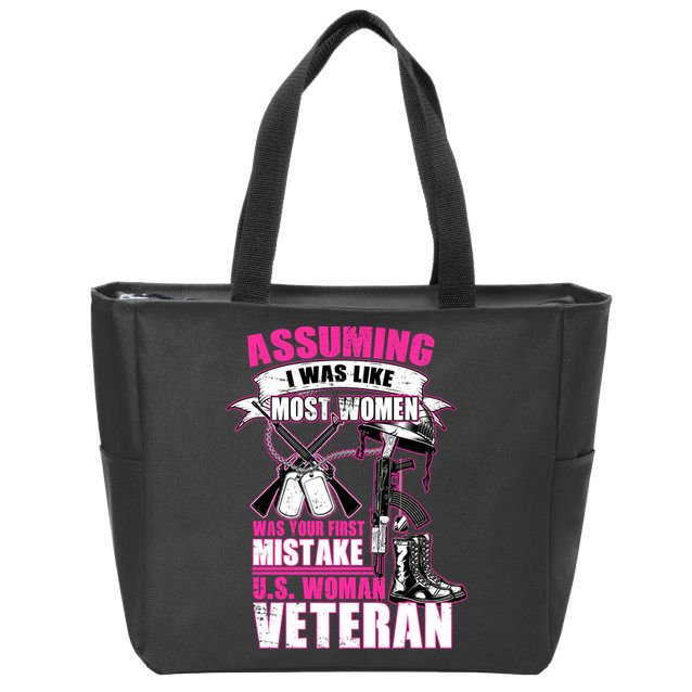 U.S. Woman Veteran Zip Tote Bag