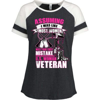 U.S. Woman Veteran Enza Ladies Jersey Colorblock Tee