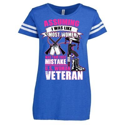 U.S. Woman Veteran Enza Ladies Jersey Football T-Shirt