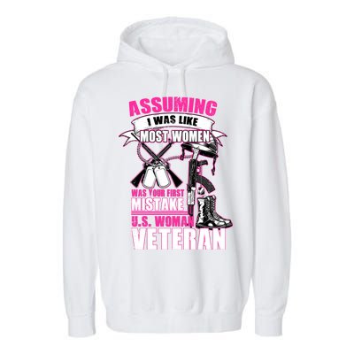 U.S. Woman Veteran Garment-Dyed Fleece Hoodie