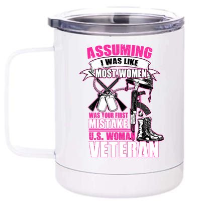 U.S. Woman Veteran 12 oz Stainless Steel Tumbler Cup