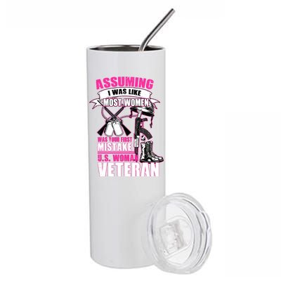 U.S. Woman Veteran Stainless Steel Tumbler