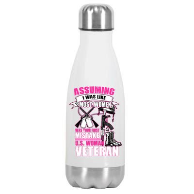 U.S. Woman Veteran Stainless Steel Insulated Water Bottle