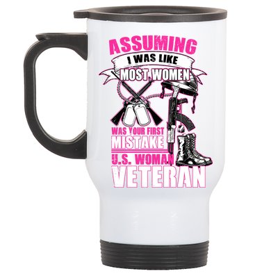 U.S. Woman Veteran Stainless Steel Travel Mug