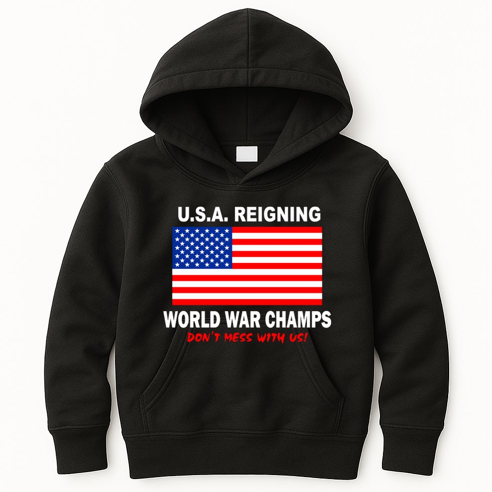 U.S.A. Reigning World War Champs Kids Hoodie