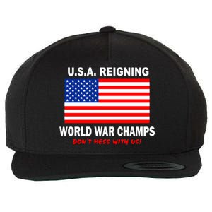 U.S.A. Reigning World War Champs Wool Snapback Cap