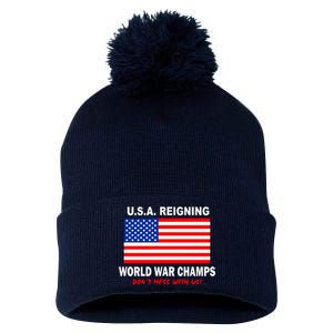 U.S.A. Reigning World War Champs Pom Pom 12in Knit Beanie