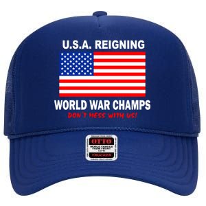 U.S.A. Reigning World War Champs High Crown Mesh Back Trucker Hat