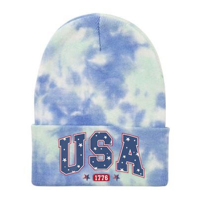 Usa 1776 4th Of July Independence Day Tie Dye 12in Knit Beanie