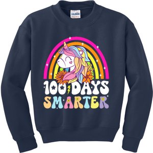 Unicorn 100th Day Of School Teacher 100 Days Smarter Kids Sweatshirt