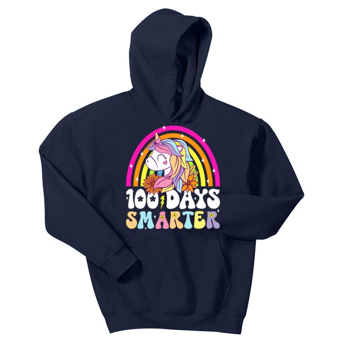 Unicorn 100th Day Of School Teacher 100 Days Smarter Kids Hoodie