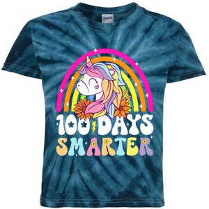 Unicorn 100th Day Of School Teacher 100 Days Smarter Kids Tie-Dye T-Shirt