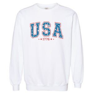 USA 1776 Fourth Of July America Flag Garment-Dyed Sweatshirt