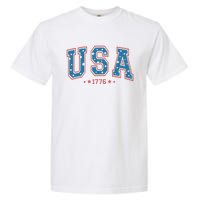 USA 1776 Fourth Of July America Flag Garment-Dyed Heavyweight T-Shirt