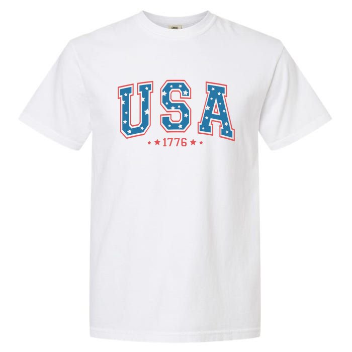 USA 1776 Fourth Of July America Flag Garment-Dyed Heavyweight T-Shirt