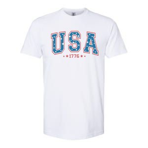 USA 1776 Fourth Of July America Flag Softstyle CVC T-Shirt