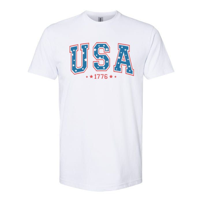 USA 1776 Fourth Of July America Flag Softstyle CVC T-Shirt