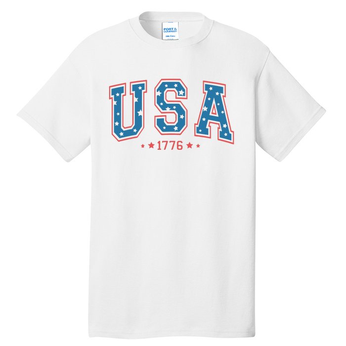 USA 1776 Fourth Of July America Flag Tall T-Shirt